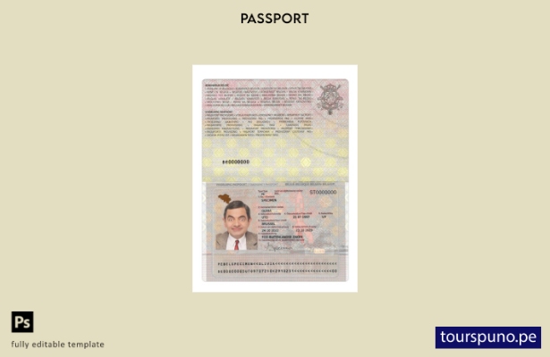 Plantilla de pasaporte de emergencia de Bélgica lista para imprimir
